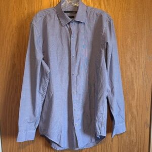 Elegant Men's Blue Dress Shirt